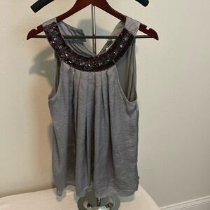 Adiva beaded sleeveless blouse size large.